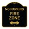 Signmission Fire Zone W/ Bidirectional Arrow, Black & Gold Aluminum Architectural Sign, 18" x 18", BG-1818-23969 A-DES-BG-1818-23969 - alternate 1